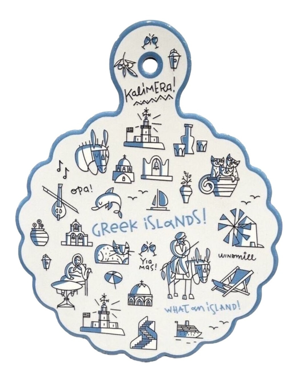 Greek Islands Wall Hanging Pot Holder Trivet